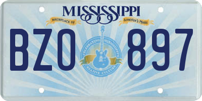 MS license plate BZO897