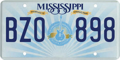MS license plate BZO898