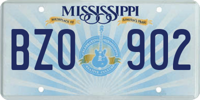 MS license plate BZO902