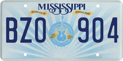 MS license plate BZO904