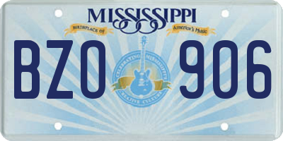 MS license plate BZO906