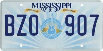 MS license plate BZO907