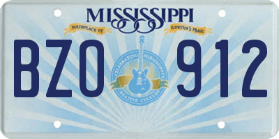 MS license plate BZO912