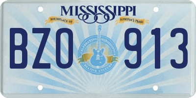 MS license plate BZO913