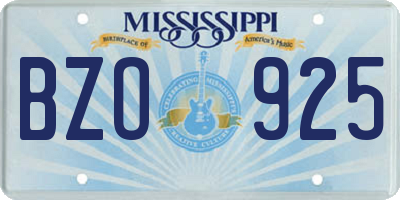 MS license plate BZO925