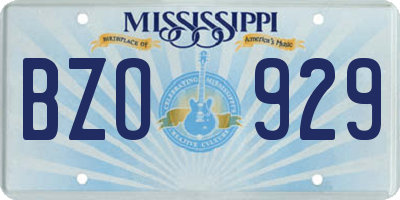 MS license plate BZO929