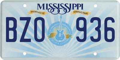 MS license plate BZO936