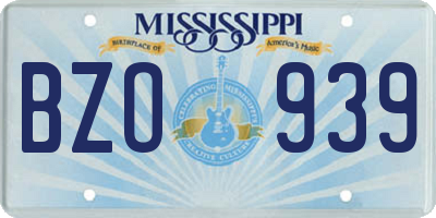 MS license plate BZO939