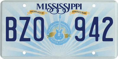 MS license plate BZO942