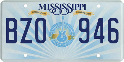 MS license plate BZO946