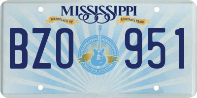 MS license plate BZO951