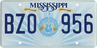 MS license plate BZO956