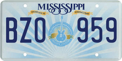 MS license plate BZO959