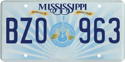 MS license plate BZO963