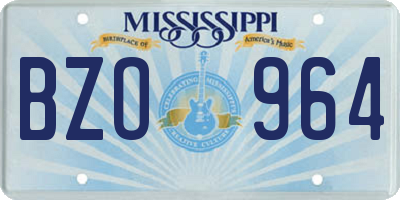 MS license plate BZO964