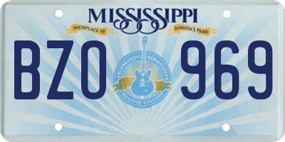 MS license plate BZO969