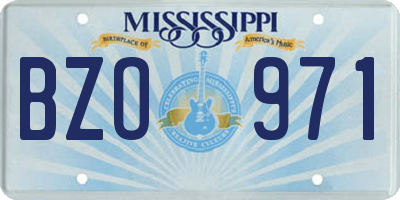 MS license plate BZO971