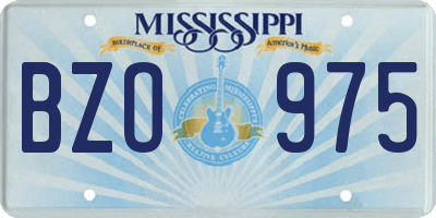 MS license plate BZO975