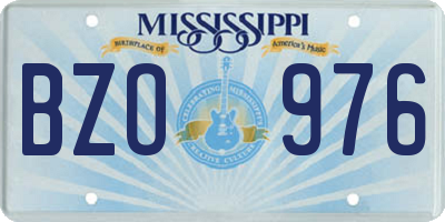 MS license plate BZO976