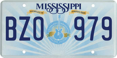 MS license plate BZO979