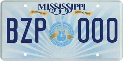 MS license plate BZP000