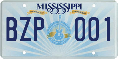 MS license plate BZP001