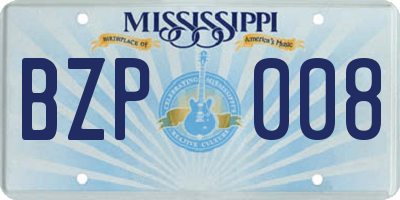 MS license plate BZP008