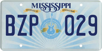 MS license plate BZP029