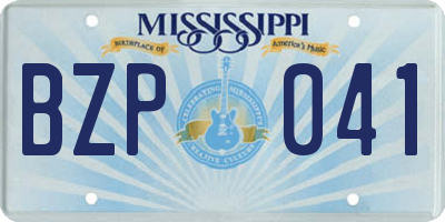 MS license plate BZP041
