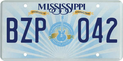 MS license plate BZP042