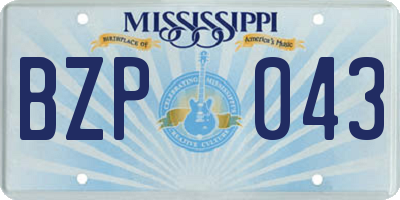 MS license plate BZP043