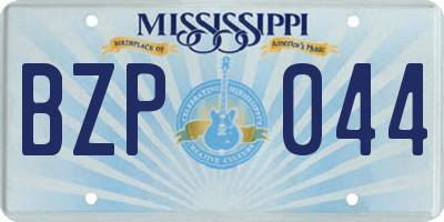 MS license plate BZP044