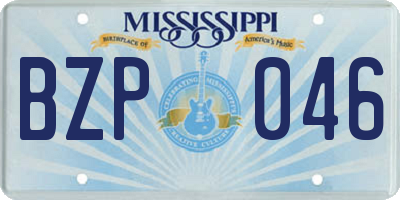 MS license plate BZP046