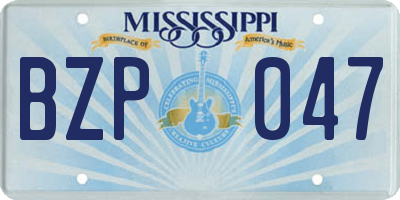 MS license plate BZP047
