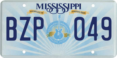 MS license plate BZP049