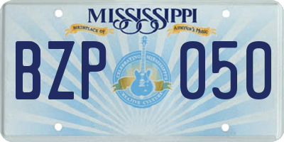 MS license plate BZP050