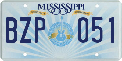 MS license plate BZP051