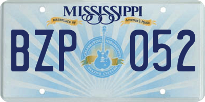 MS license plate BZP052