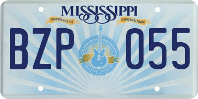 MS license plate BZP055