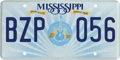 MS license plate BZP056