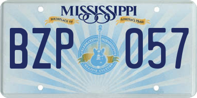 MS license plate BZP057