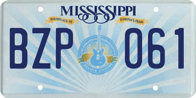 MS license plate BZP061