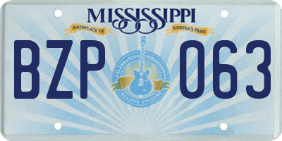 MS license plate BZP063