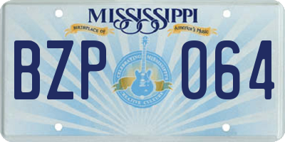 MS license plate BZP064