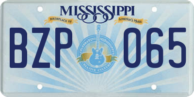 MS license plate BZP065