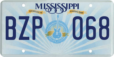 MS license plate BZP068
