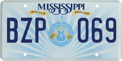 MS license plate BZP069