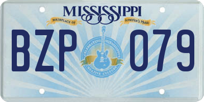 MS license plate BZP079
