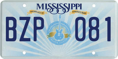 MS license plate BZP081