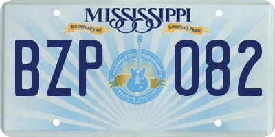 MS license plate BZP082